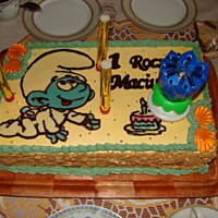 smerfny tort urodzinowy