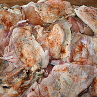 Pieczony kurczak z pieczarkami ziemniakami kasiuli