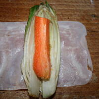 Cykoria serowo szynkowa zapiekana w sosie kasiuli