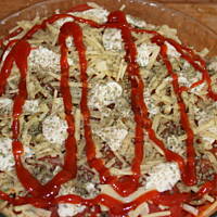 Pizza makaronowa z sosem i serem kasiuliii