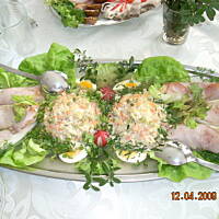 sałatka zawijana w szynce w galarecie