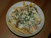 Fot. anielska, Penne z sosem serowym i kurczakiem-szybkie i dobre