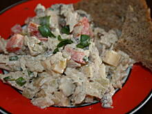 Fot. kasiul_a, Sałatka z kurczaka i smażonych pieczarek kasiuli