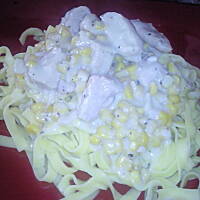 Spagetti z kurczakiem w pysznym sosie