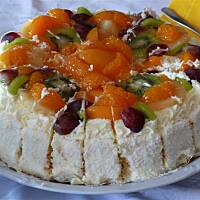 Torcik owocowo -śmietanowy wg Różyczki