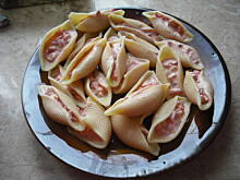 Fot. hanko, Makaron muszelki z różowym farszem