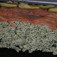 A la sushi z pastą serową i łososiem kasiuli