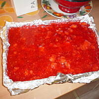 Biszkopt  z musem truskawkowym