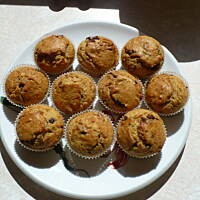 Muffiny z wiśniami oraz czekoladą i otrębami