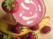 Fot. wampirka, Bananowo truskawkowy koktajl