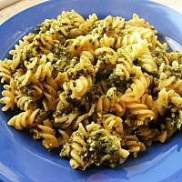 Makaron zapiekany ze szpinakiem