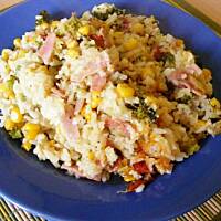 Zapiekanka z ryżem i brokułem