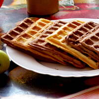 Gofry kakaowe i waniliowe