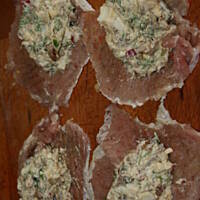 Schabowe roladki obłożone papryką kasiulii