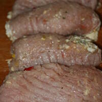 Schabowe roladki obłożone papryką kasiulii