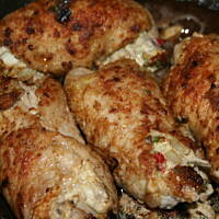 Schabowe roladki obłożone papryką kasiulii