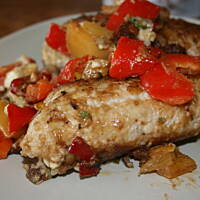 Schabowe roladki obłożone papryką kasiulii