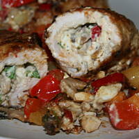 Schabowe roladki obłożone papryką kasiulii