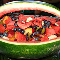 Arbuzowy koszyczek z owocami :) Pycha !!!