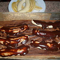 Ciasto z bananami, czekoladą i kremem waniliowym