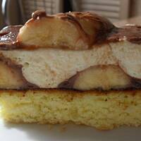 Ciasto z bananami, czekoladą i kremem waniliowym