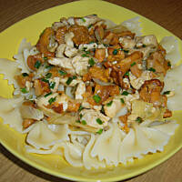 Makaron kokardki z kurkami i kurczakiem wg Różyczki