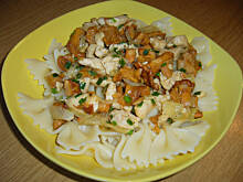 Fot. niebieska-różyczka, Makaron kokardki z kurkami i kurczakiem wg Różyczki