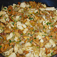 Makaron kokardki z kurkami i kurczakiem wg Różyczki