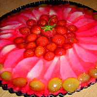 Tarta z budyniem i owocami wg Różyczki