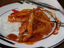 Fot. kasiul_a, Schab w sosie słodko kwaśnym z ananasem kasiuli