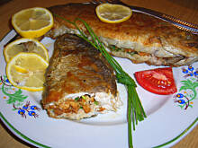 Fot. niebieska-różyczka, Pstrąg po królewsku z kurkami