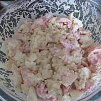 Sałatka grillowa kalafior/jajko/pomidor