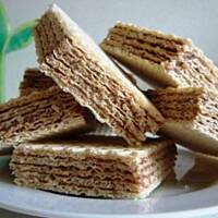 Wafle z masą kakaowo-kawową