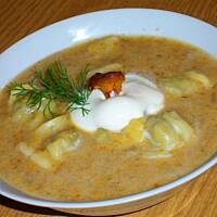 Zupa grzybowa kremowa z uszkami ravioli wg Różyczki