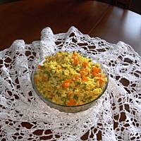 Ryż curry z zielonym groszkiem i marchewką