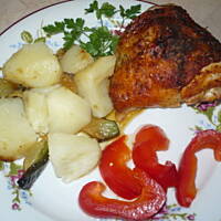 Ziołowe udka z jabłkiem i cukinią