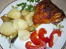 Fot. Aniutek, Ziołowe udka z jabłkiem i cukinią