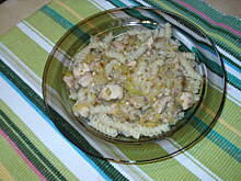 Fot. wiccanka, Makaron z sosem z kurczaka i porami