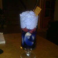 Smerfowy deser z pianką - mmmmniam