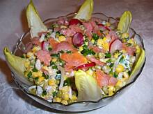 Fot. niebieska-różyczka, Sałatka z cykorią i wędzonym łososiem wg Różyczki