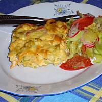 Zapiekanka z kolorowego makaronu  wg Różyczki