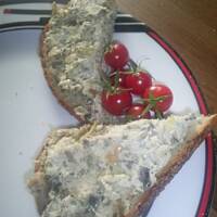 Pasta z pieczonego łososia z pieczarkami i porem kasiuli