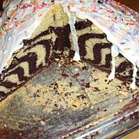 Ciasto zebra z mlekiem i białą czekoladą wg Różyczki