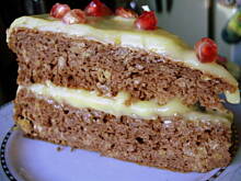 Fot. Krystyna911, Pomarańczowo-orzechowe ciasto z, pomarańczowo-cytrynowym curdem