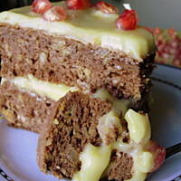 Pomarańczowo-orzechowe ciasto z, pomarańczowo-cytrynowym curdem