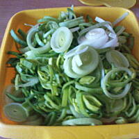 Gęsta zupka z mięsem i porami.