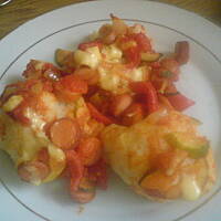 Kalafiorowo-parówkowa zapiekanka