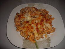 Fot. Busieczka, Zapiekanka z makaronu miesa mielonego i pieczarek
