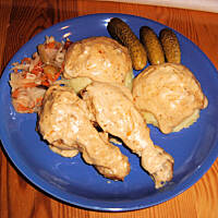 Udka kurczaka pieczone w sosie pieczarkowym wg M&Ł