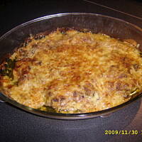 Schab zapiekany z serem i pieczarkami